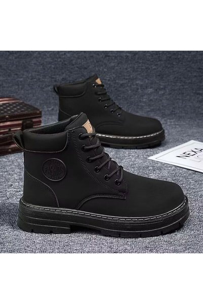hanzhi Men Martin Boots High Top Thick Sole