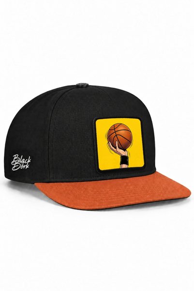 BlackBörk Șapcă hip-hop negru-teracotă cu logo de baschet