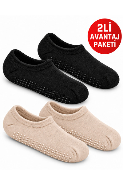 TWINTICKS Pereche de suporte antiderapante pentru Pilates, negru-bej, pentru ...
