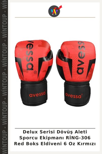Wintoup Delux Series Combat Sports Equipment RING-306 Red Boxing Gloves 6 oz Red