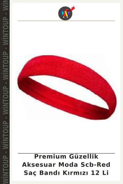 Wintoup Premium Beauty Accessories Modal SCB-Red Hair Band, Red, Pack of 12