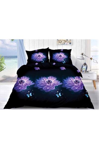 Johnny Home Lenjerie de Pat 3D PolyCotton, Pat Dublu, Set 4 Piese, D492