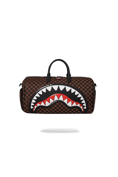Sprayground SHARKS IN PARIS WTF BUBBLE BROWN CHECK DUFFLE D9306 Καφέ