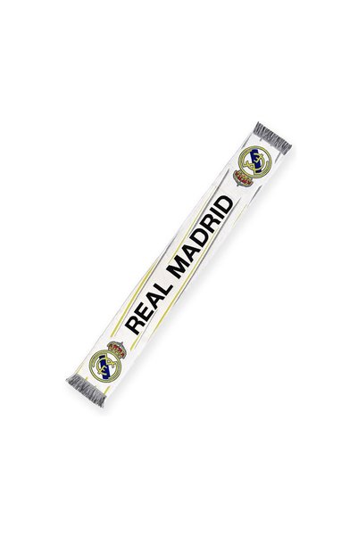 ROGERS Eșarfă oficială Real Madrid CF – Tricot jacard alb – Mărimea U (RM4BUF45)