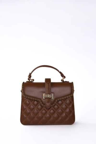 Levidor Quilted Hand and Shoulder Bag, Brown