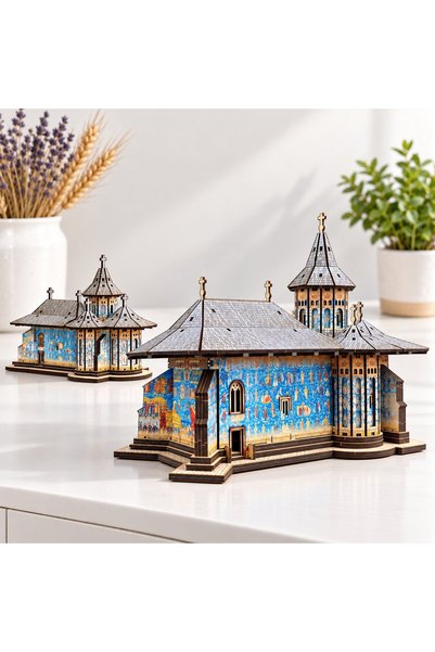 PuzzleCraft Puzzle 3D - Manastirea Voronet 3D Complex - 30cm