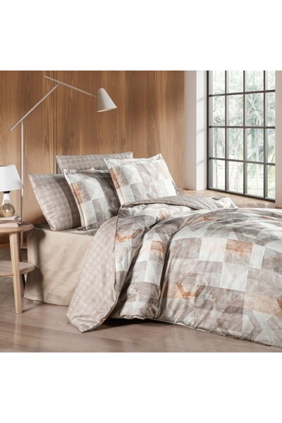 LAROMANO Lenjerie pat de lux premium satin, La Romano, 300TC, Arter Rock mode...