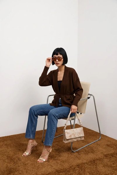 Hiccup MY FASHION Regular-Fit Open-Front Knit Cardigan