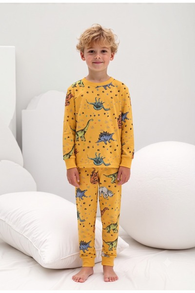 zahider Long-sleeved pajama set for boys, made of 100% Cotton
