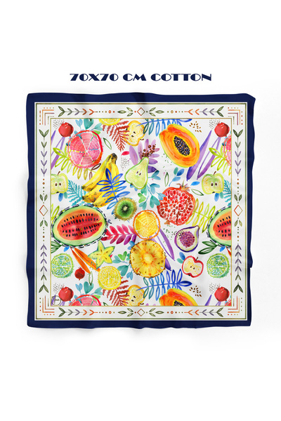 tuaipek Orchard Print 100% Cotton 70 x 70 cm Bandana/Scarf
