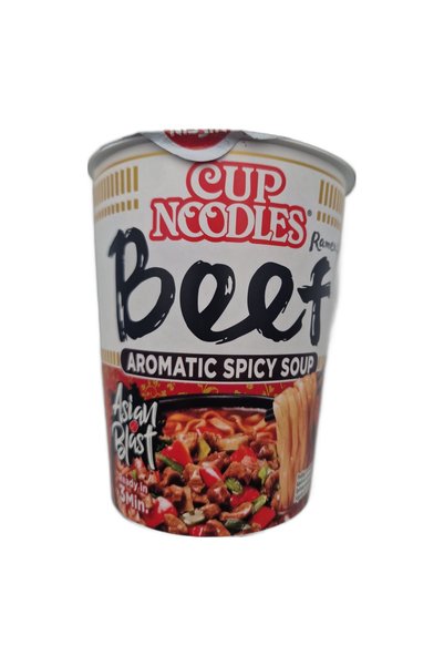 Nissin Supă instant cu tăiței Cup Noodles cu carne de vită, 6 x 64 g