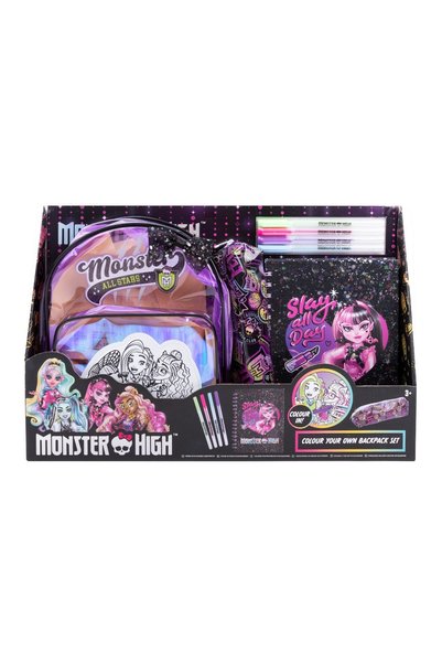 MONSTER HIGH Комплект мини раничка и несесер с училищни принадлежности, Monst...