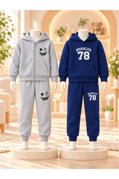 cm buseyiz Busekids Unisex 2-Piece Printed Hooded Zipper Jacket and Kangaroo ...