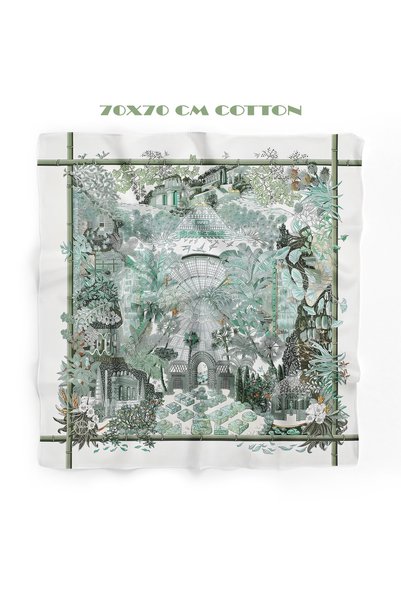 tuaipek Secret Greenhouse Print 100% Cotton 70 x 70 cm Bandana/Scarf