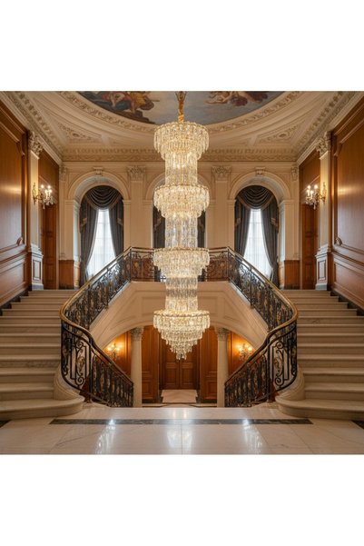 OEM IMPERIUM Crystal Chandelier 45xE14, D55 cm, Gold, Adjustable Height, Meta...