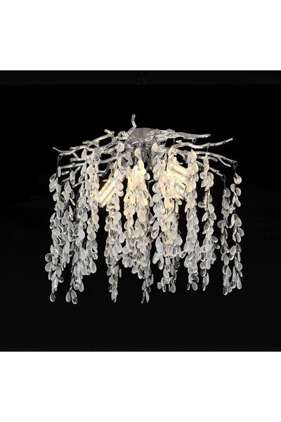 OEM Κρυστάλλινο Κηροπήγιο WILLOW, 5x E14, Διάμετρος 50εκ., Χρώμιο