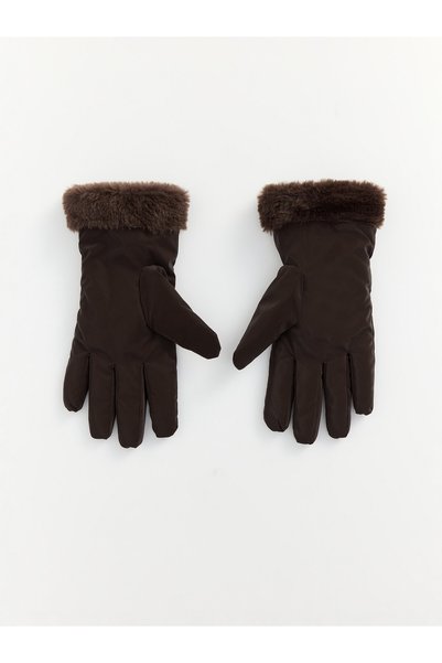 LC Waikiki LCW ACCESSORIES Brown Solid Women's Gloves, Brought to You by NEVAVM