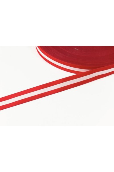Atmosphere Fashion Decorative tape, white-red, 25 mm, 10 linear meters