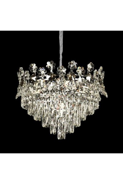 OEM Candelabru Cristal FLORENCE Eleganza, 9x E14, Diametru 50cm, Crom Lucios,...