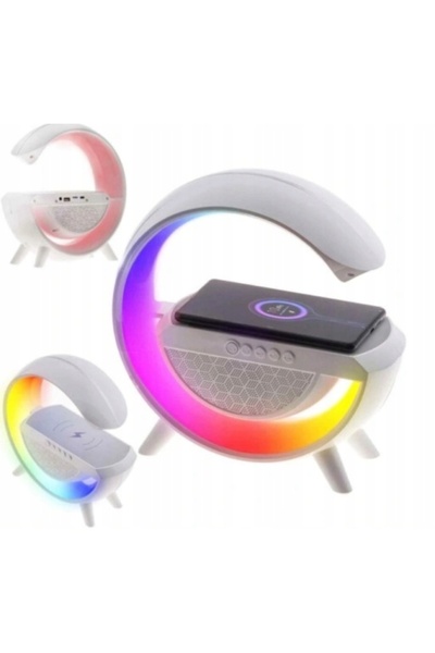 NO BRAND Lumină LED RGB, Boxă Bluetooth, Radio FM, Încărcător inductiv de birou