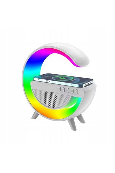 NO BRAND Lumină LED RGB, Boxă Bluetooth, Radio FM, Încărcător inductiv de birou