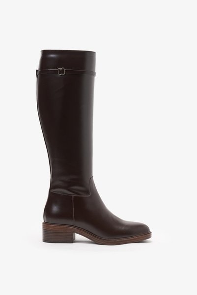 Louis Cardy Snow Brown Leather Women's Boots
