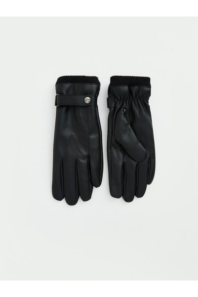 LC Waikiki NEVAVM Farkılıكياً من LCW ACCESSORIES قفازات رجالية سادة من الجلد ...