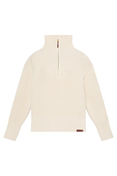 Timberland BC0YHC1EFL1-R 1-4 Zip Chunky Sweater Women's Sweatshirt, Cream