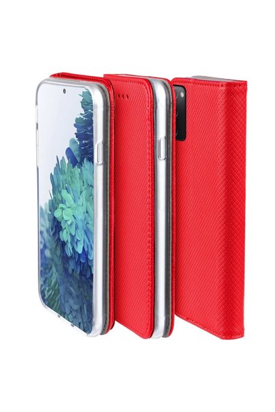 MOOZY Калъф за телефон, Moozy, Flip On, за Samsung Galaxy S20 FE, червен, -кожа