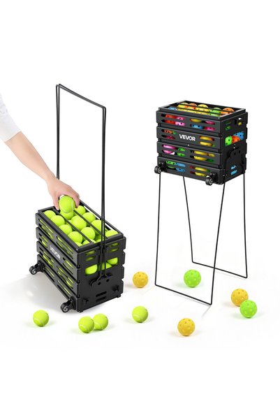 VEVOR Tennis ball cart, Color: black, Model number: JQ-S080 A, Frame material...