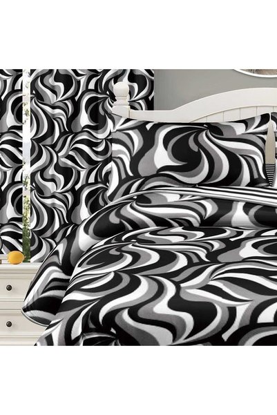 CasaDesteapta.ro Bedding set with Duvet cover 160x200 cm and 2 curtains 150x2...
