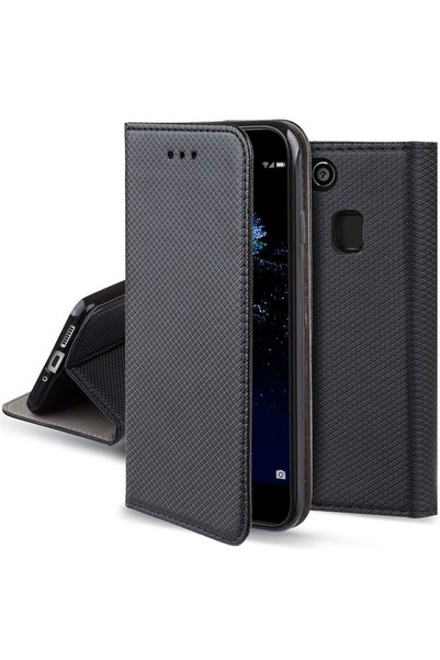 MOOZY Калъф за телефон, Moozy, Flip On, за Huawei P10 Lite, черен, -кожа