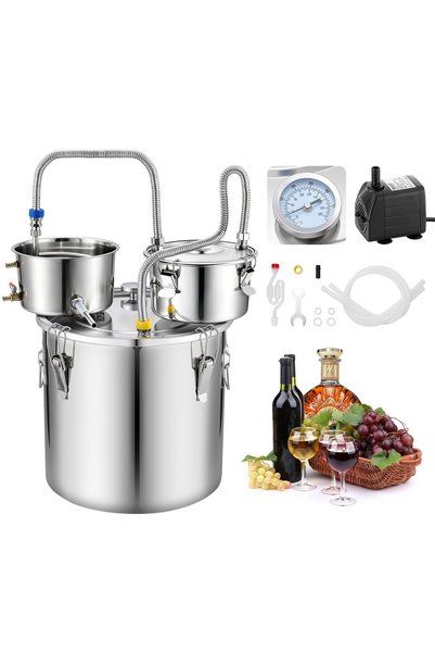 VEVOR Alcohol still, Power: 8 W, Main material: stainless steel, Color: Silve...