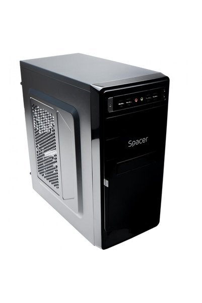 Spacer Корпус за геймърски компютър Moon ATX Mid-Tower със захранващ блок 450...