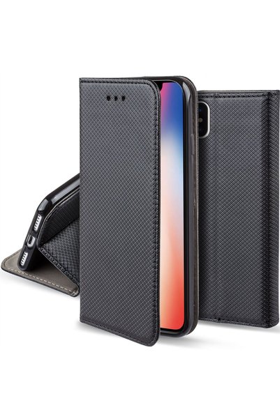 MOOZY Калъф за телефон, Moozy, Flip On, за Apple iPhone X, черен, екологична ...