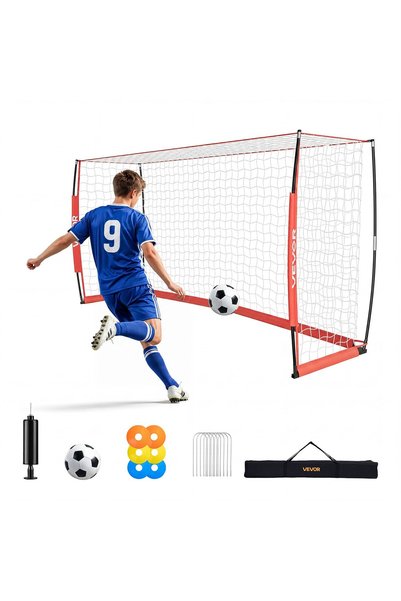 VEVOR Porți de fotbal, Culoare: roșu (cadru + plasă albă), Număr model: DKS-8...