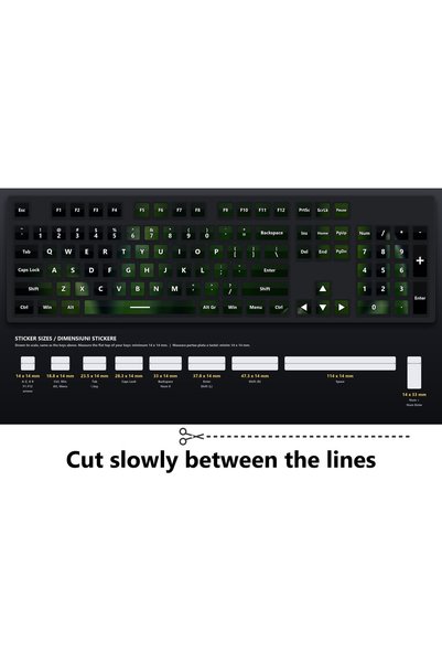 OEM Stickere Tastatura Picatura de roua pe iarba, Set complet pe coala A4, Lu...
