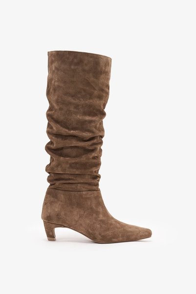 Louis Cardy Odin Cigar Suede Leather Kitten-Heel Boots