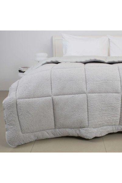 tep Pilotă de iarnă Teddy 150 x 210 cm, 350 g/mp, gri deschis