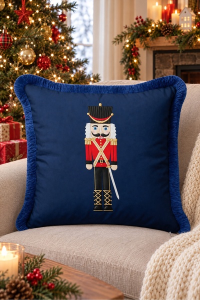 Evimde Bambaşka Tin Soldier New Year's Tasseled Cushion Cover - McKenzie New ...