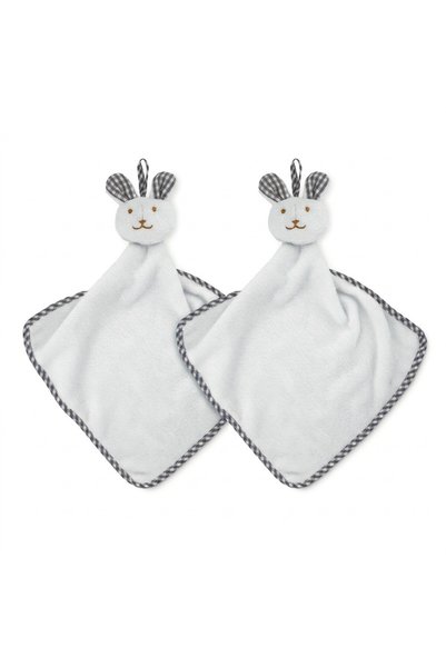 JOY CREATIVE Set of 2 x baby blanket with plush bunny, velvety Polyester , 31...