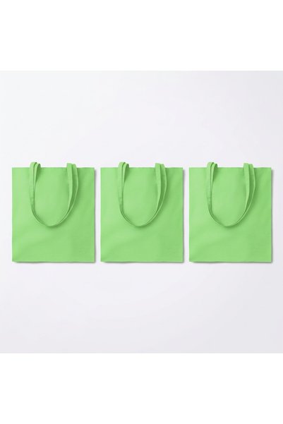 JOY CREATIVE Set of 3 x Cotton shopping bags 140 g/m2, 38 x 42 cm, long handl...