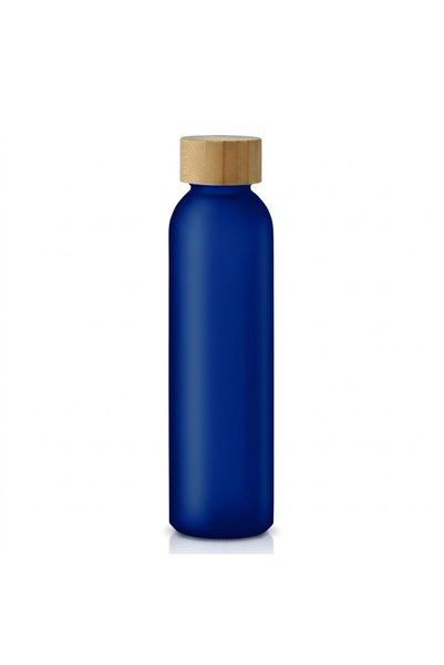 JOY CREATIVE 500 ml frosted glass water bottle with Bamboo lid, no leaks, Tra...