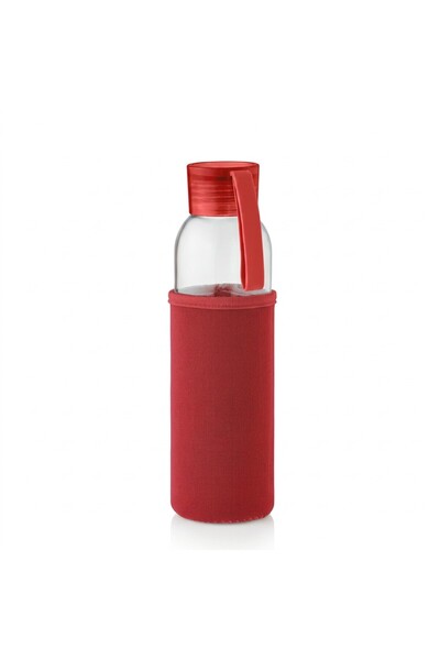JOY CREATIVE Recycled glass water bottle 500 ml, Red