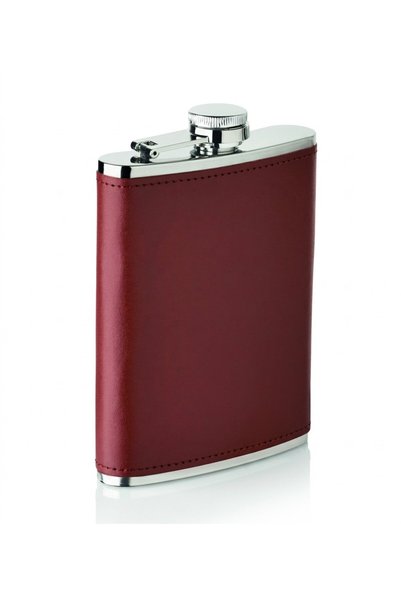 JOY CREATIVE Flat stainless steel bottle 200 ml, with eco- Leather lid, Joy C...