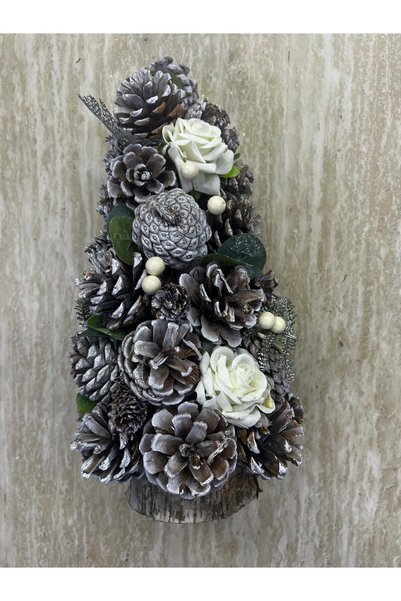 Natural BRAD CRACIUN 35 CM ALB GHEȚOS