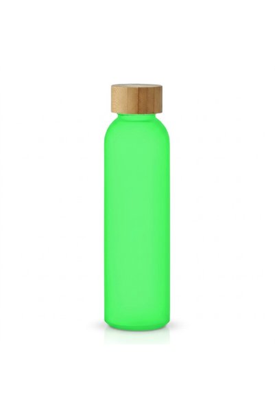 JOY CREATIVE 500 ml matte glass water bottle, with Bamboo lid, no leaks, Tran...