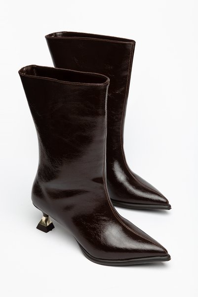 HCO SHOES Women's Boots with a 5 cm Stiletto Heel, No Zipper, and Pointed Toe