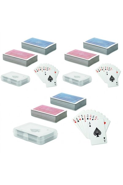 JOY CREATIVE Set of 3 x classic playing cards 54 pcs, in plastic box, Joy Cre...