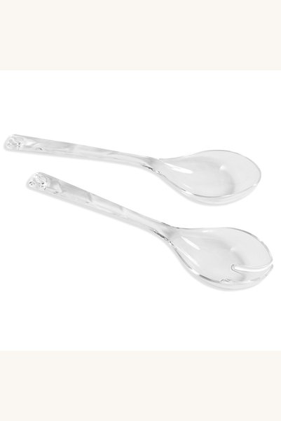 Comerivo Set transparent 2 buc lingura si furculita pentru servit salata, 28....